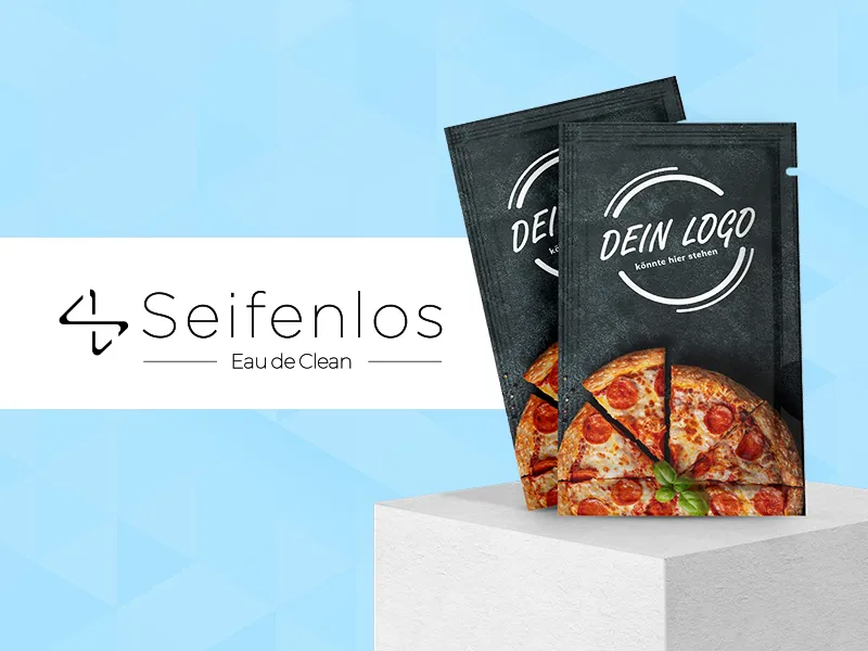 Individuell bedruckte Erfrischungstücher - Onlineshop Website Seifenlos - Karlsruhe